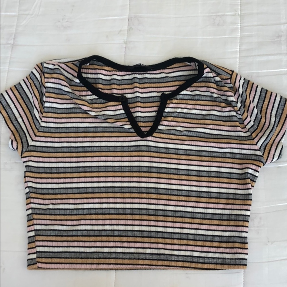 XS striped crop top